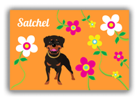 Thumbnail for Personalized Dogs Canvas Wrap & Photo Print XXV - Orange Background - Rottweiler - Front View