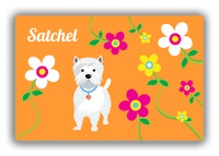 Thumbnail for Personalized Dogs Canvas Wrap & Photo Print XXV - Orange Background - Westie - Front View