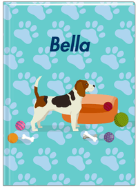 Thumbnail for Personalized Dogs Journal I - Teal Background - Beagle - Front View