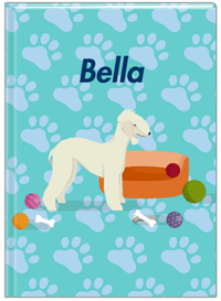 Thumbnail for Personalized Dogs Journal I - Teal Background - Bedlington Terrier - Front View