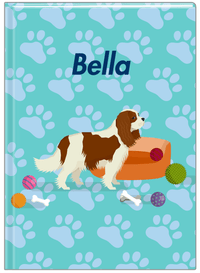 Thumbnail for Personalized Dogs Journal I - Teal Background - Cavalier King Charles Spaniel - Front View