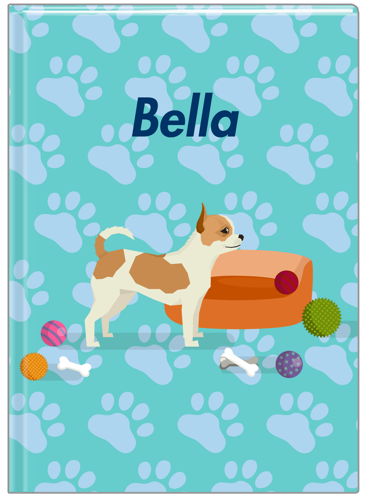 Personalized Dogs Journal I - Teal Background - Chihuahua - Front View