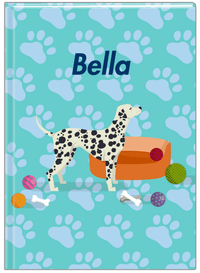 Thumbnail for Personalized Dogs Journal I - Teal Background - Dalmatian - Front View