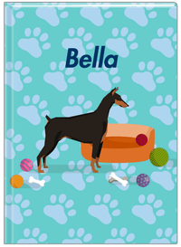 Thumbnail for Personalized Dogs Journal I - Teal Background - Doberman - Front View