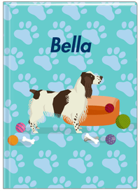 Thumbnail for Personalized Dogs Journal I - Teal Background - English Springer Spaniel - Front View