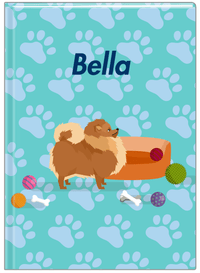 Thumbnail for Personalized Dogs Journal I - Teal Background - Pomeranian - Front View