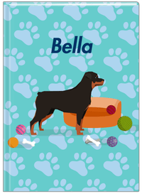 Thumbnail for Personalized Dogs Journal I - Teal Background - Rottweiler - Front View