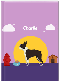 Thumbnail for Personalized Dogs Journal II - Purple Background - Boston Terrier - Front View