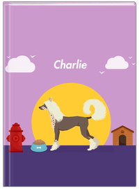 Thumbnail for Personalized Dogs Journal II - Purple Background - Chinese Crested Dog - Front View