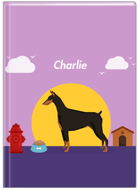 Thumbnail for Personalized Dogs Journal II - Purple Background - Doberman - Front View