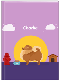 Thumbnail for Personalized Dogs Journal II - Purple Background - Pomeranian - Front View