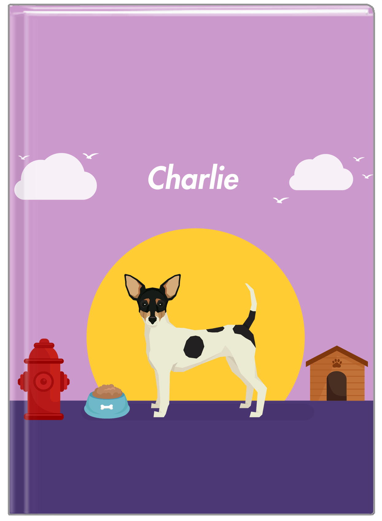 Personalized Dogs Journal II - Purple Background - Toy Fox Terrier - Front View
