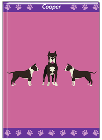 Thumbnail for Personalized Dogs Journal III - Purple Background - American Staffordshire Terrier - Front View