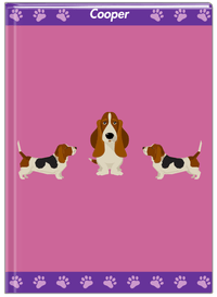 Thumbnail for Personalized Dogs Journal III - Purple Background - Basset Hound - Front View