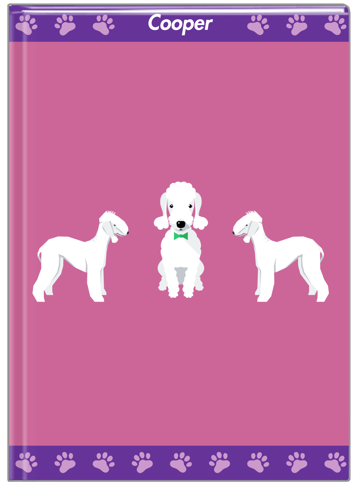 Personalized Dogs Journal III - Purple Background - Bedlington Terrier - Front View