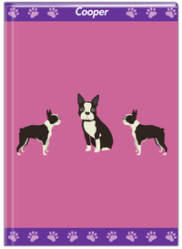 Thumbnail for Personalized Dogs Journal III - Purple Background - Boston Terrier - Front View