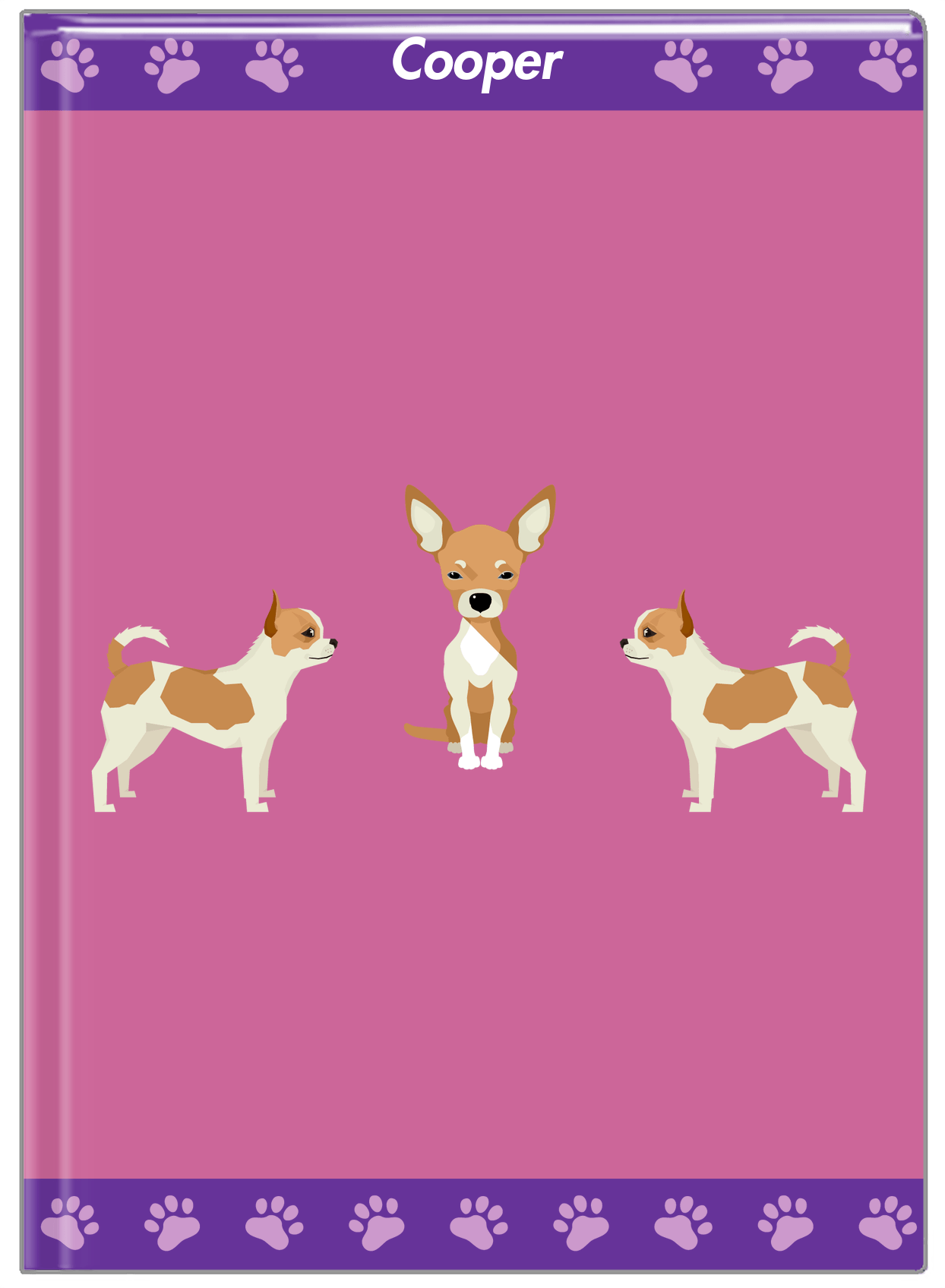 Personalized Dogs Journal III - Purple Background - Chihuahua - Front View