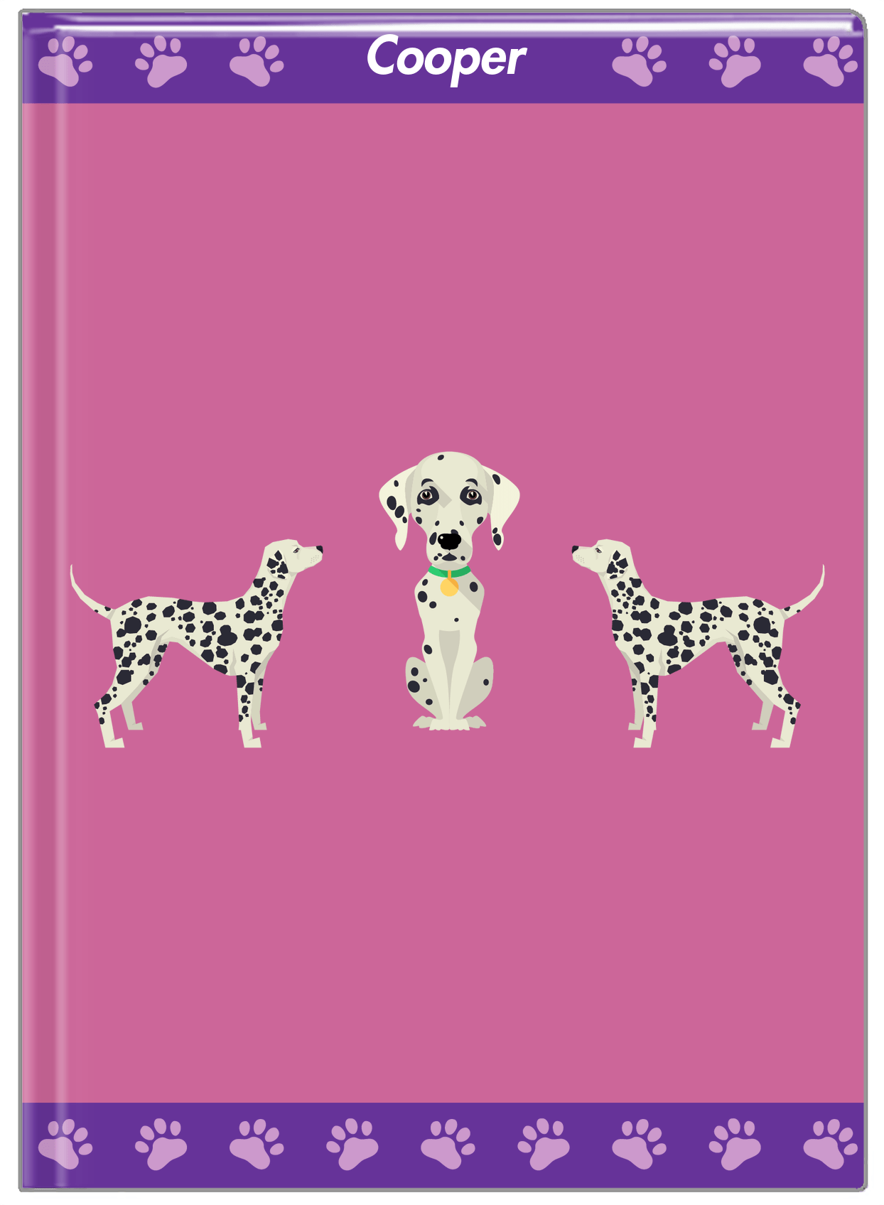 Personalized Dogs Journal III - Purple Background - Dalmatian - Front View