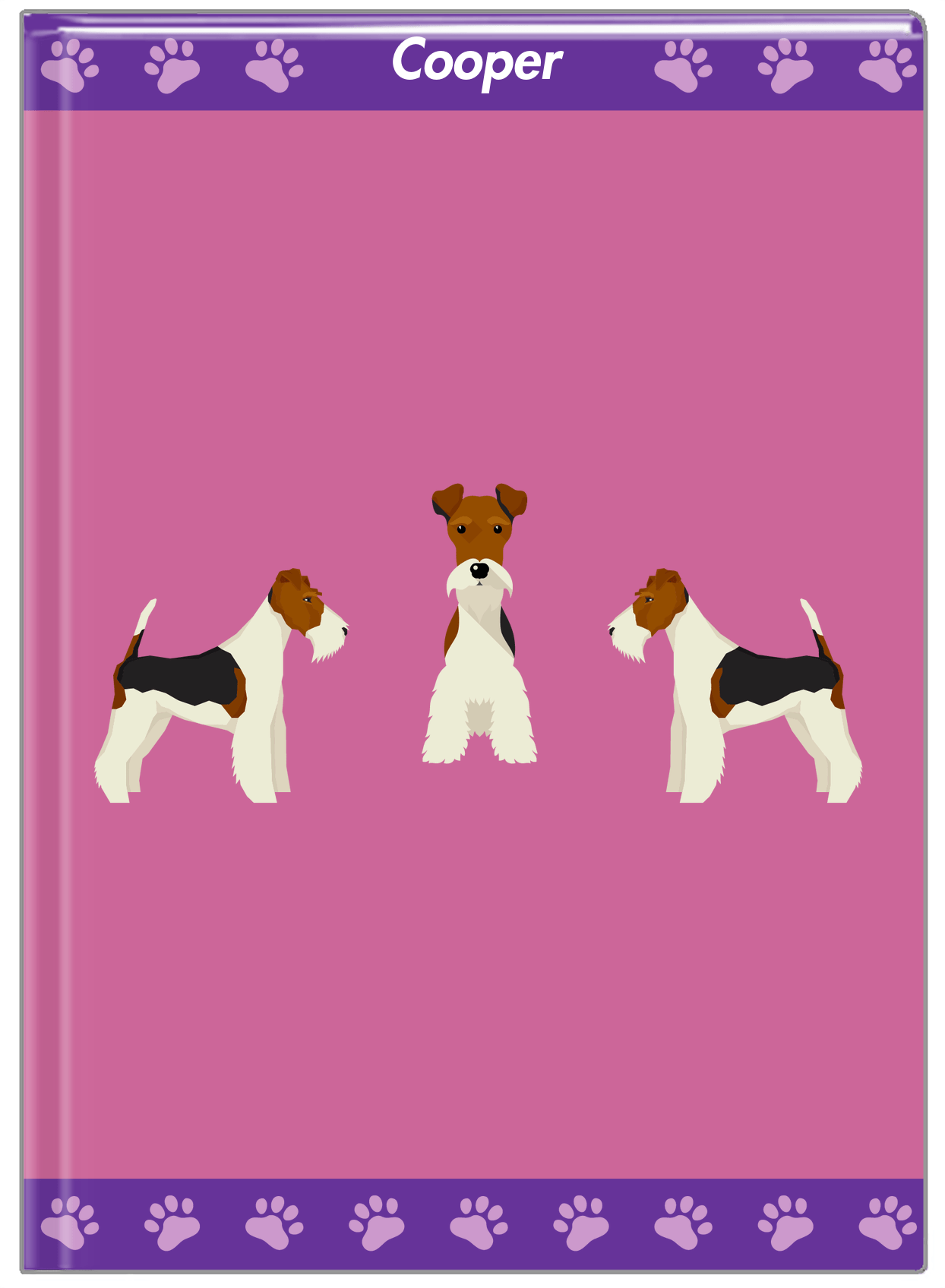 Personalized Dogs Journal III - Purple Background - Fox Terrier - Front View