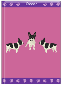 Thumbnail for Personalized Dogs Journal III - Purple Background - French Bulldog - Front View