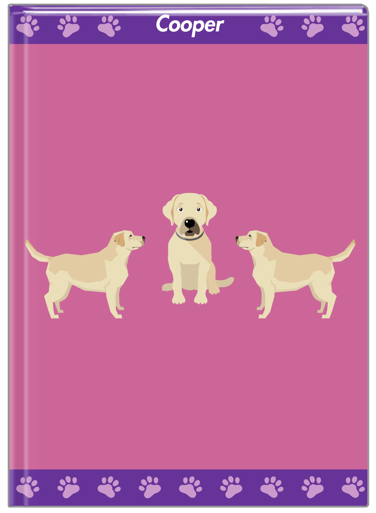 Personalized Dogs Journal III - Purple Background - Labrador Retriever - Front View