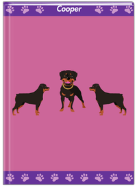Thumbnail for Personalized Dogs Journal III - Purple Background - Rottweiler - Front View
