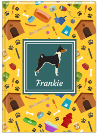 Thumbnail for Personalized Dogs Journal VI - Yellow Background - Basenji - Front View