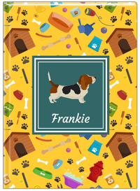 Thumbnail for Personalized Dogs Journal VI - Yellow Background - Basset Hound - Front View