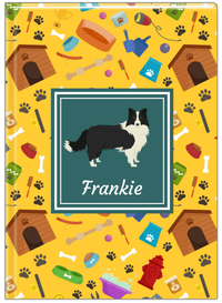 Thumbnail for Personalized Dogs Journal VI - Yellow Background - Border Collie - Front View