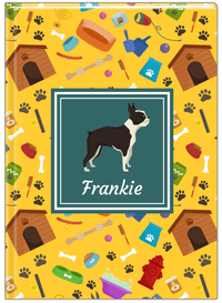 Thumbnail for Personalized Dogs Journal VI - Yellow Background - Boston Terrier - Front View