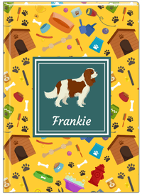 Thumbnail for Personalized Dogs Journal VI - Yellow Background - Cavalier King Charles Spaniel - Front View