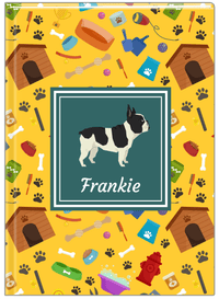 Thumbnail for Personalized Dogs Journal VI - Yellow Background - French Bulldog - Front View