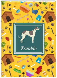 Thumbnail for Personalized Dogs Journal VI - Yellow Background - Greyhound - Front View