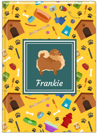 Thumbnail for Personalized Dogs Journal VI - Yellow Background - Pomeranian - Front View