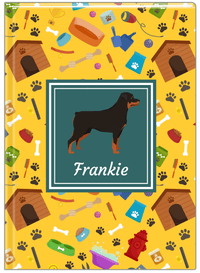 Thumbnail for Personalized Dogs Journal VI - Yellow Background - Rottweiler - Front View