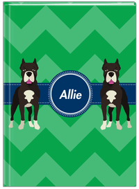 Thumbnail for Personalized Dogs Journal VIII - Green Background - American Staffordshire Terrier - Front View