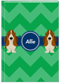 Thumbnail for Personalized Dogs Journal VIII - Green Background - Basset Hound - Front View