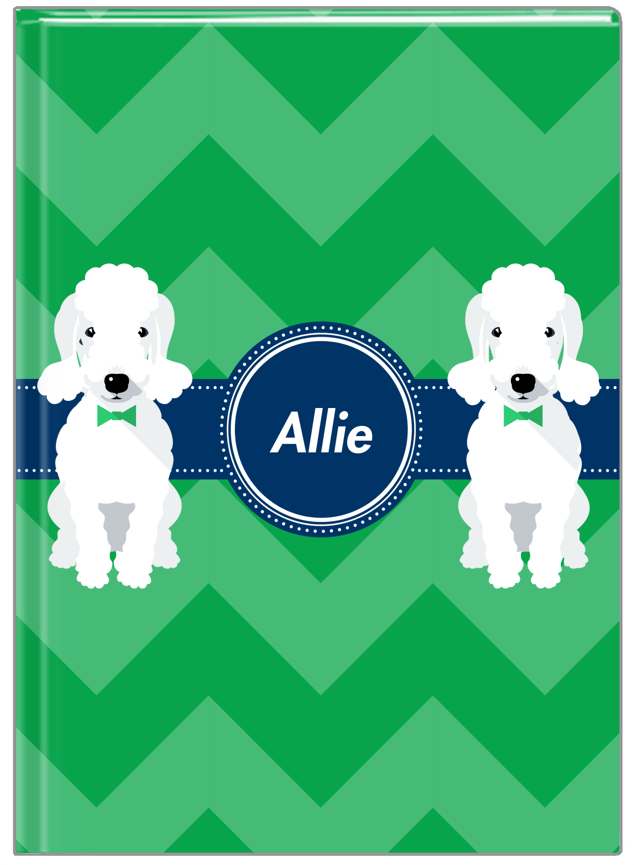 Personalized Dogs Journal VIII - Green Background - Bedlington Terrier - Front View