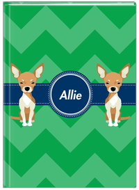 Thumbnail for Personalized Dogs Journal VIII - Green Background - Chihuahua - Front View