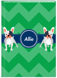 Thumbnail for Personalized Dogs Journal VIII - Green Background - French Bulldog - Front View