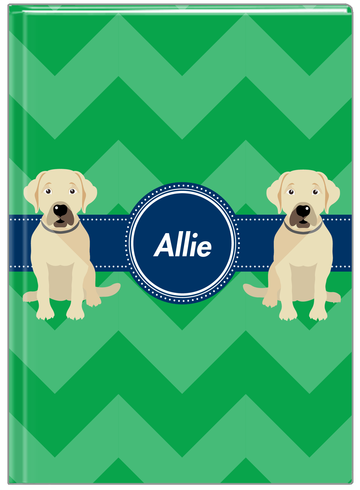 Personalized Dogs Journal VIII - Green Background - Labrador Retriever - Front View