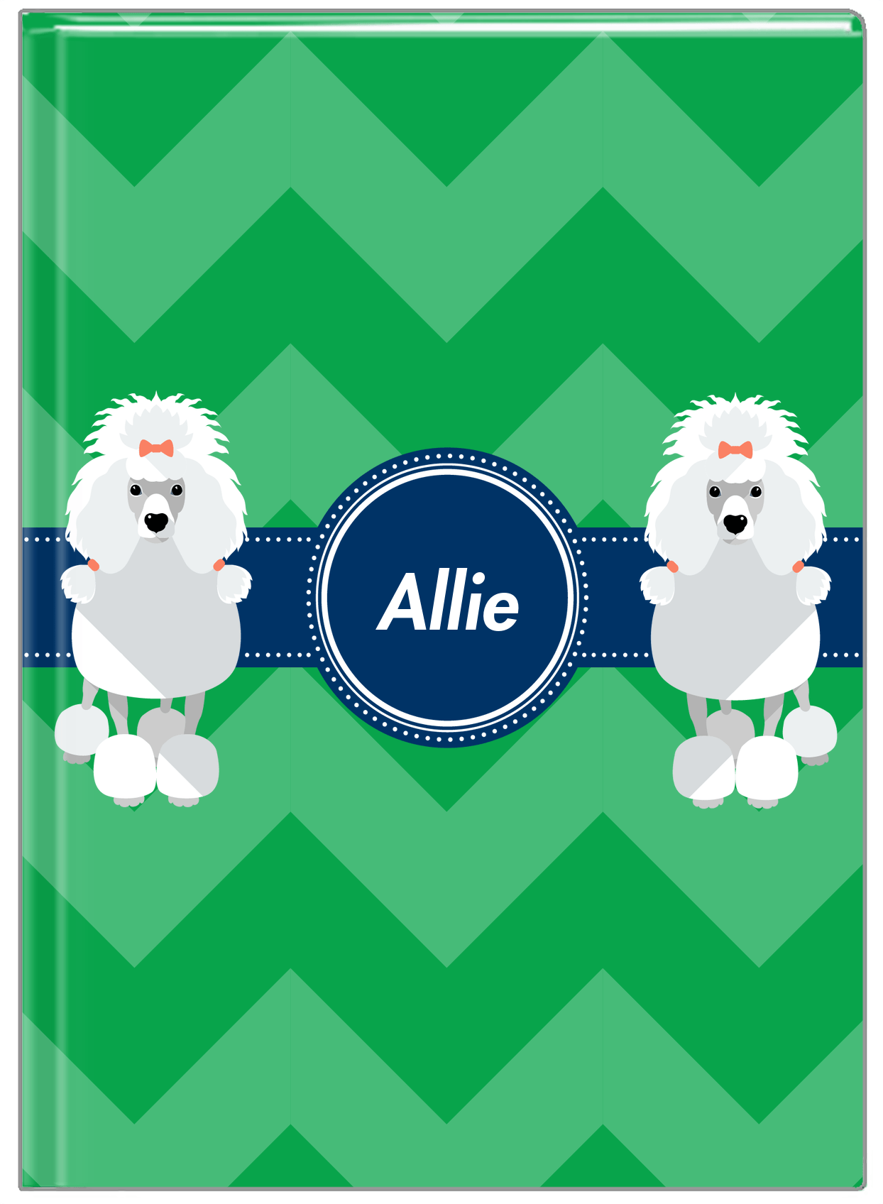 Personalized Dogs Journal VIII - Green Background - Poodle - Front View