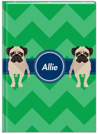 Thumbnail for Personalized Dogs Journal VIII - Green Background - Pug - Front View