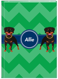 Thumbnail for Personalized Dogs Journal VIII - Green Background - Rottweiler - Front View