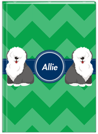 Thumbnail for Personalized Dogs Journal VIII - Green Background - Sheep Dog - Front View