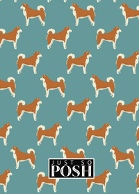 Thumbnail for Personalized Dogs Journal IX - Teal Background - Akita Inu - Back View