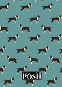 Thumbnail for Personalized Dogs Journal IX - Teal Background - American Staffordshire Terrier - Back View