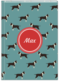 Thumbnail for Personalized Dogs Journal IX - Teal Background - American Staffordshire Terrier - Front View