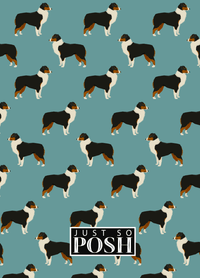 Thumbnail for Personalized Dogs Journal IX - Teal Background - Australian Shepherd - Back View