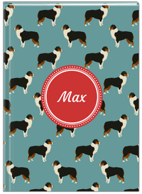 Thumbnail for Personalized Dogs Journal IX - Teal Background - Australian Shepherd - Front View